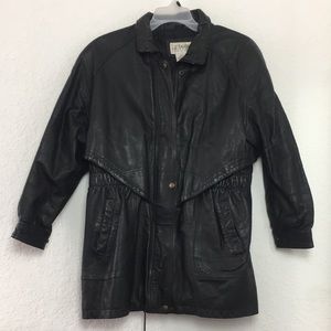 ✅Women Liz Baker Essentials Leather Jacket Size L